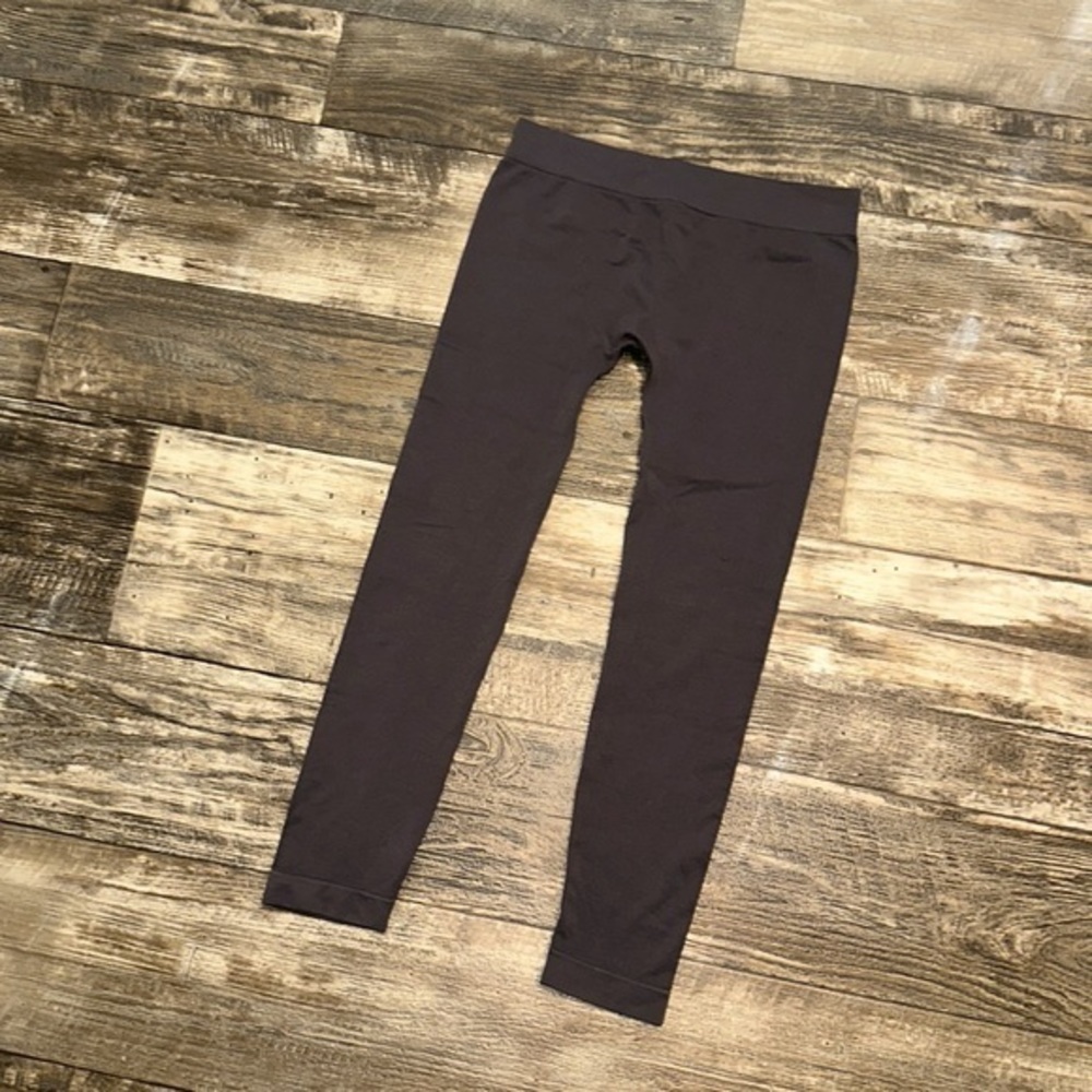 Womens Dark Gray Elastic Seamless Athleisure Leggings Size OS